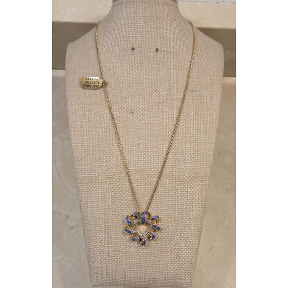 Danbury Mint Jewelry - Danbudy Mint Birthstone Beauty Diamond Heart Pendant - 18" 24k GP Chain